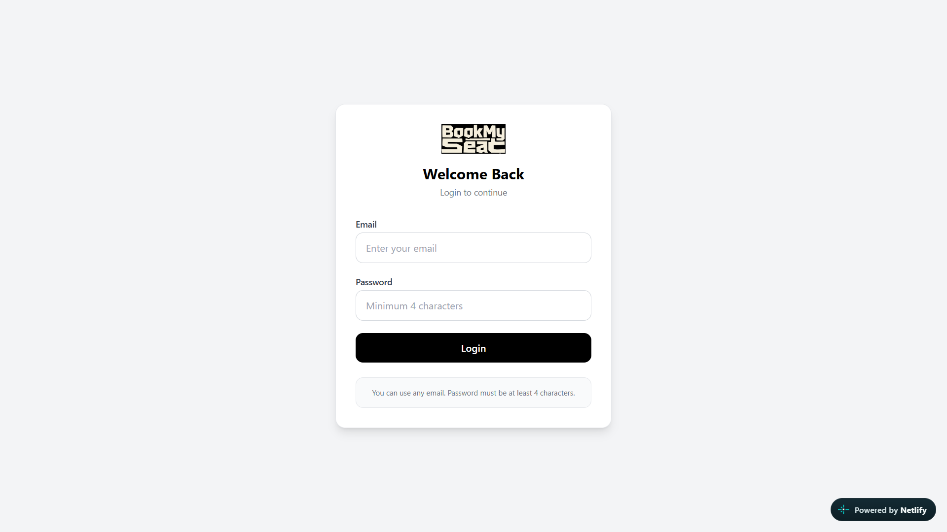 BookMySeat project