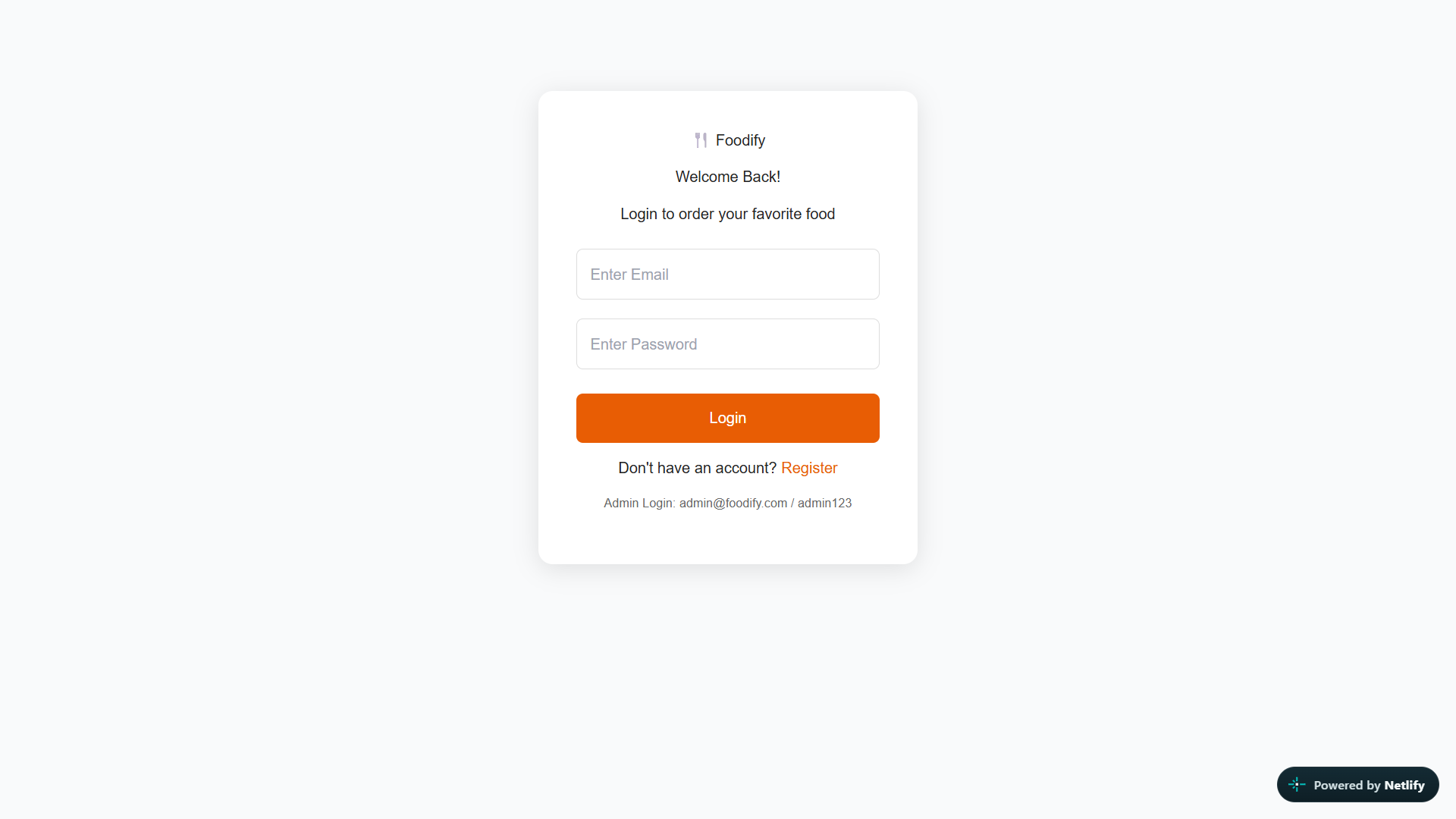 Foodify project