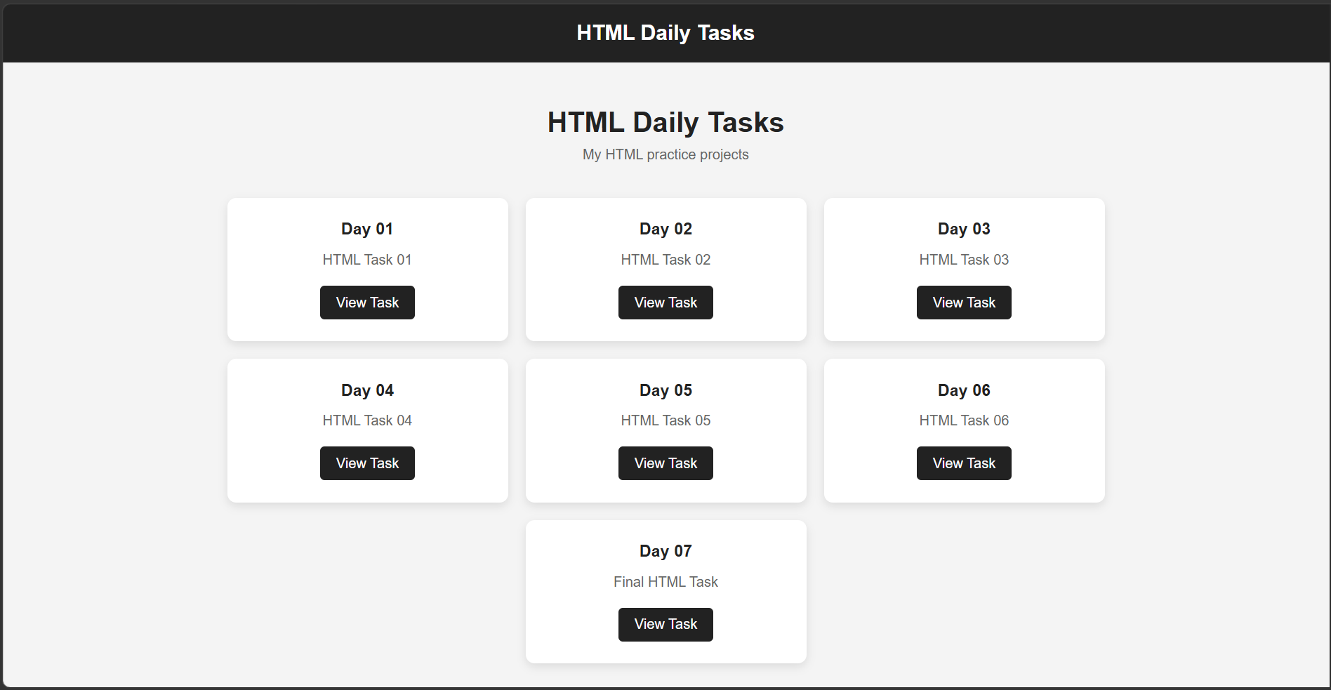 HTML daily tasks