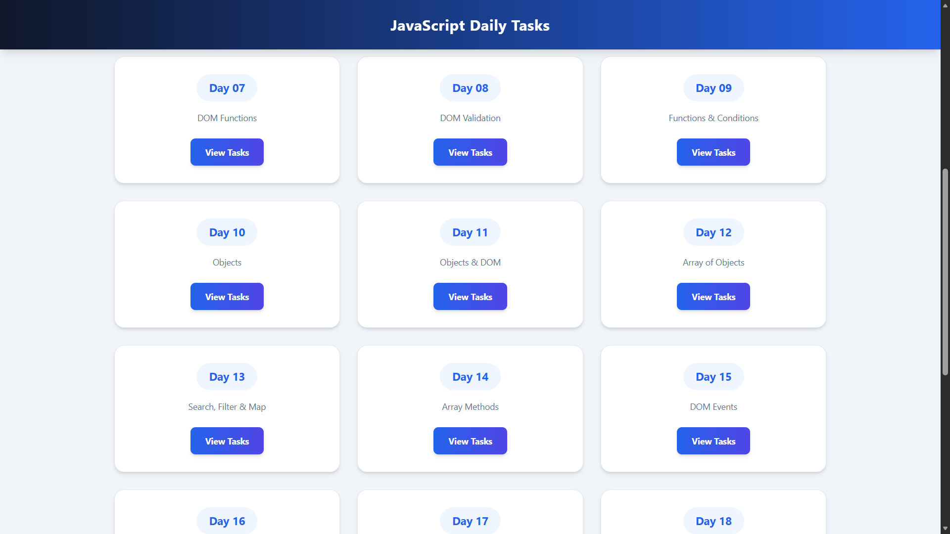 JavaScript daily tasks
