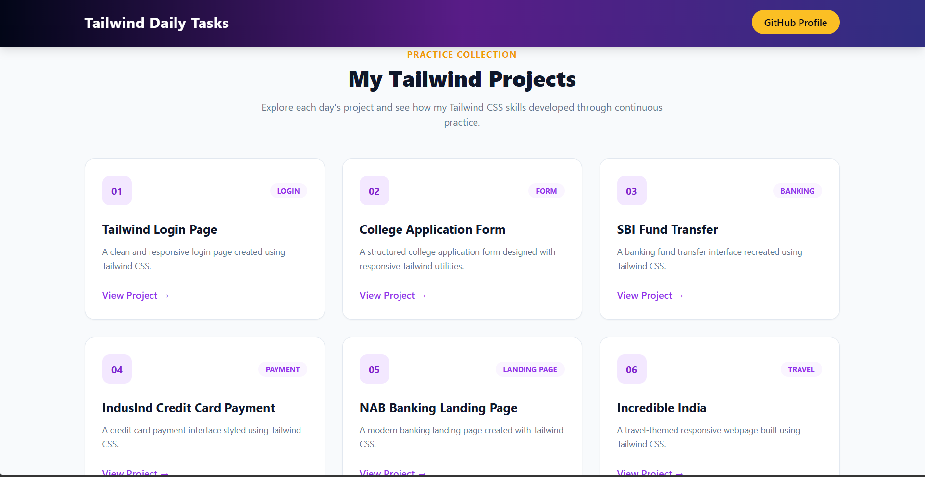 Tailwind daily tasks